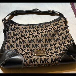 Michael Kors Black and Brown Shoulder Bag